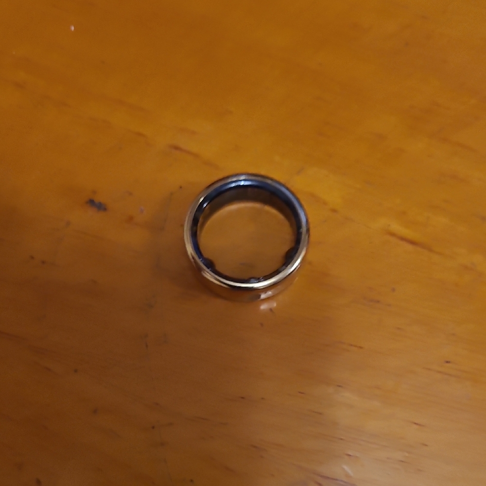 Men's Silver and Black Ring